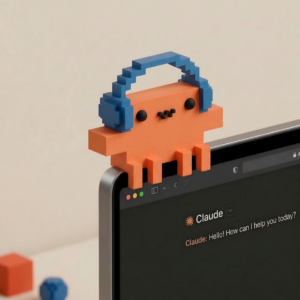 Clawdy 1.0 Headphones Sitting