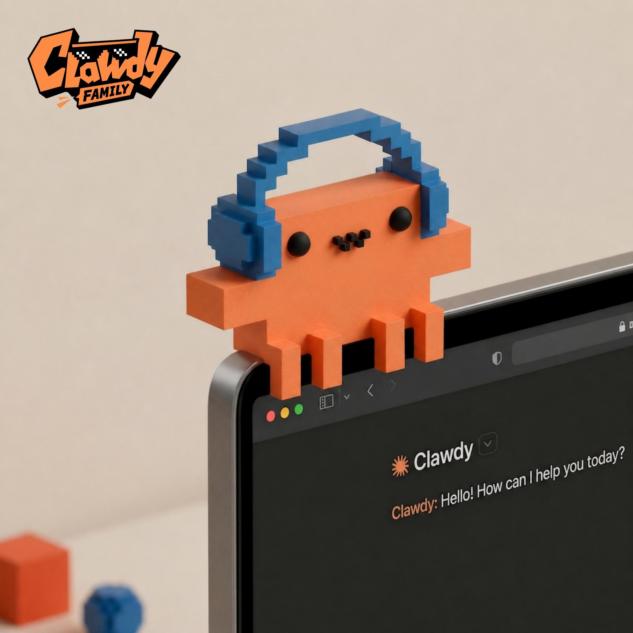 Clawdy 1.0 Headphones Sitting